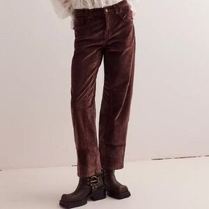 We The Free Risk Taker Straight Leg Corduroy Brown Pants